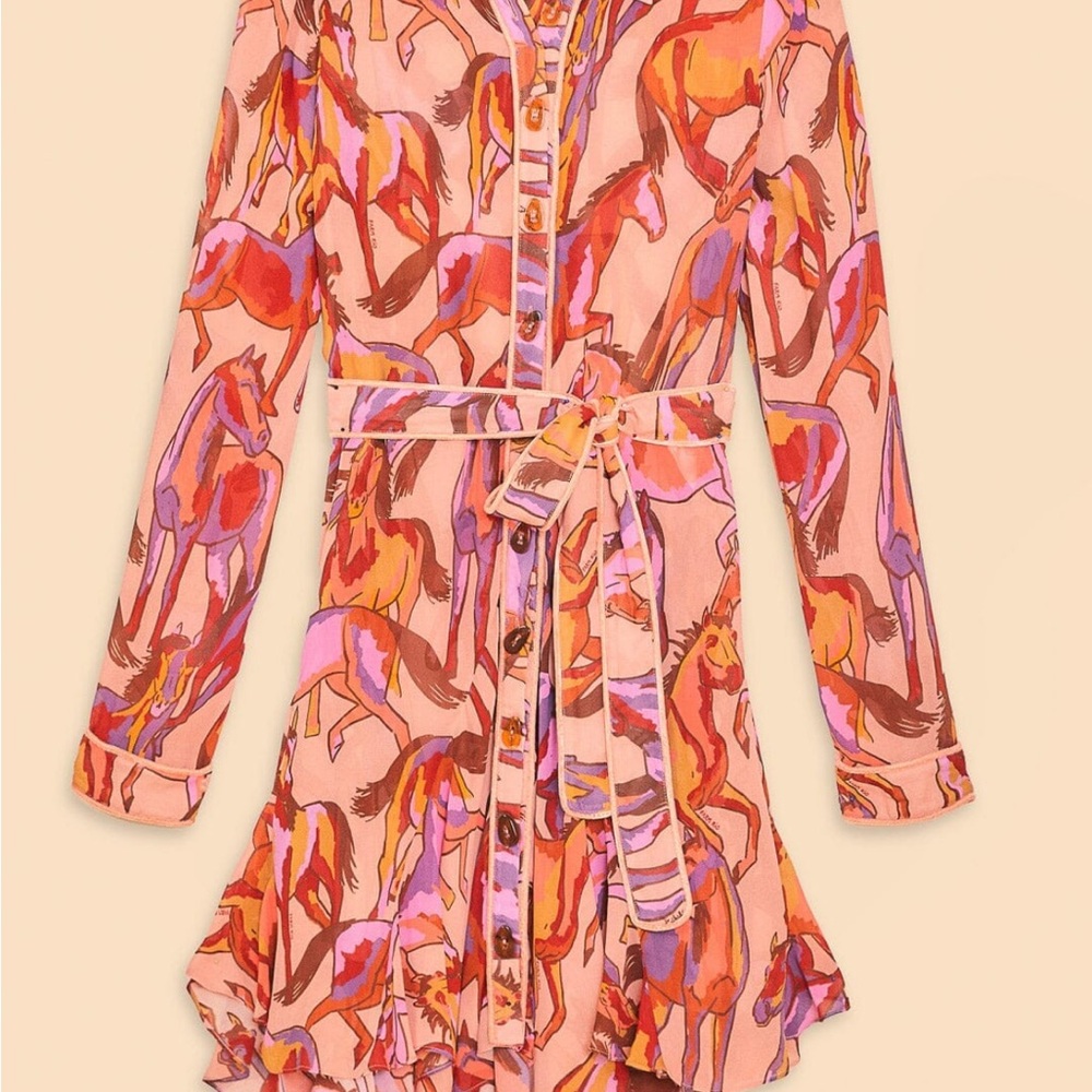 FARM Rio Multicolor Horse Print Mini Dress